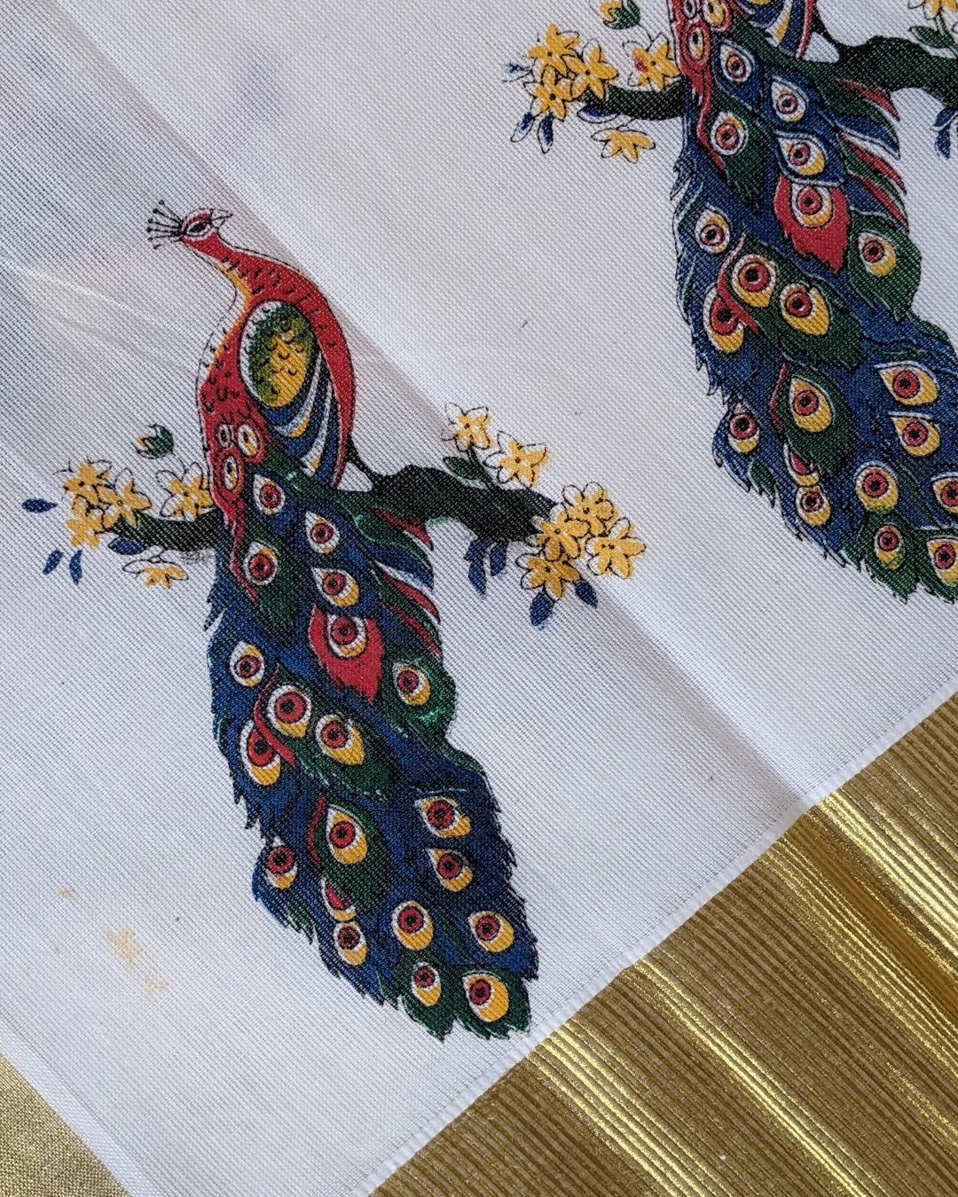 Set Saree - Peacock - printed