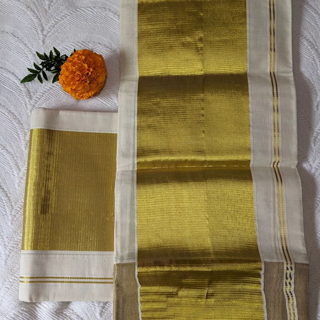 Set Mundu - Golden Kasavu