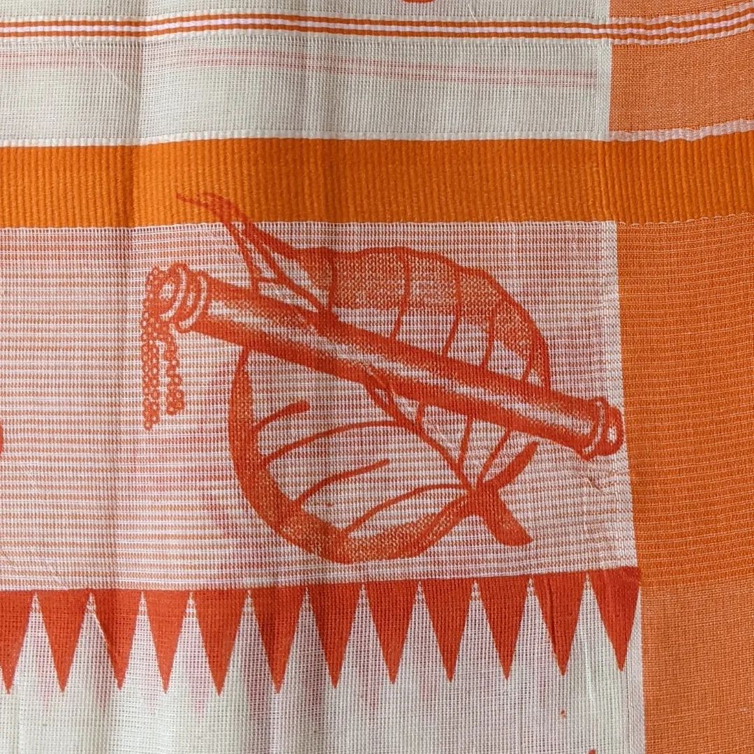 Set Mundu - Orange border