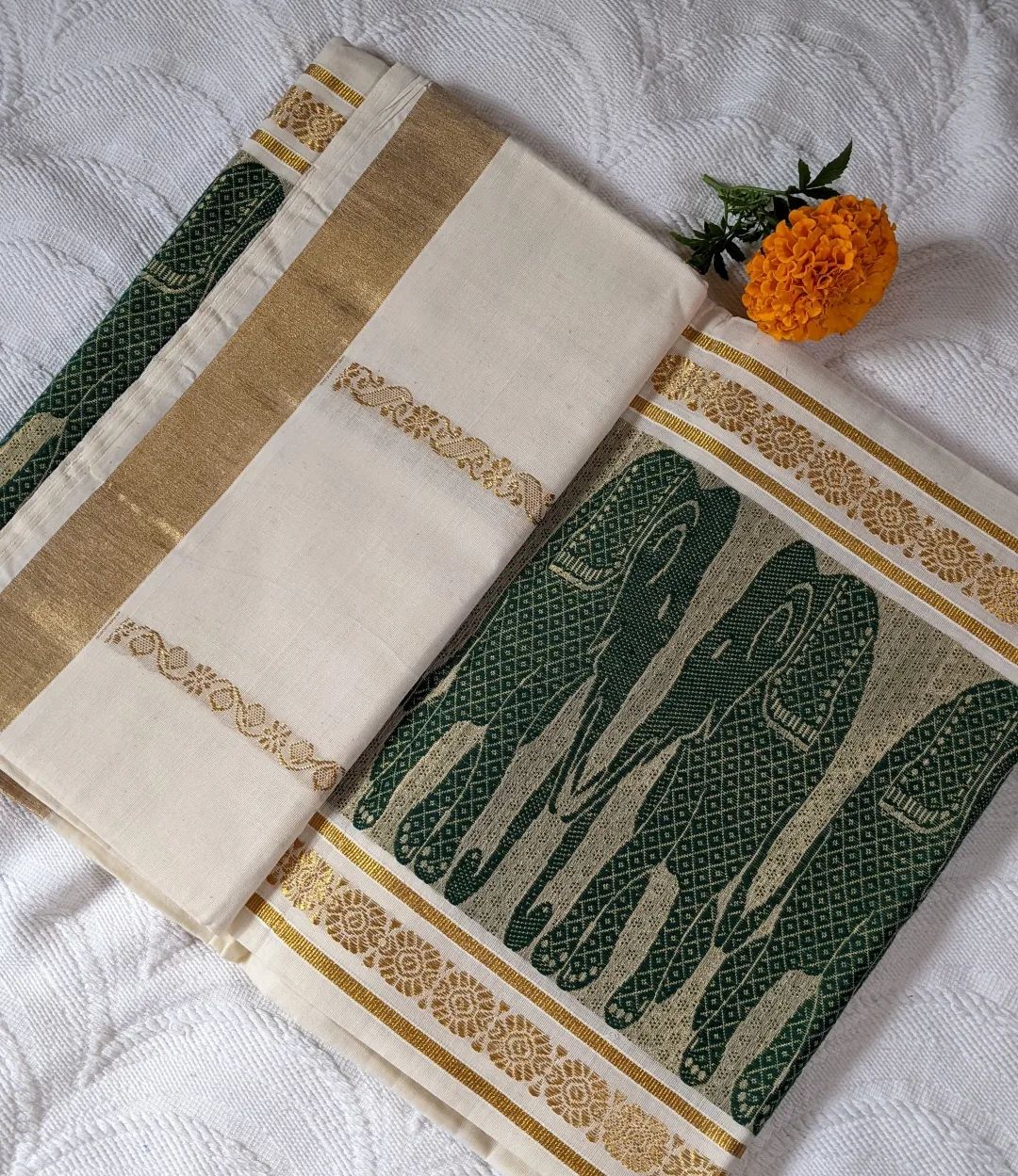 Set Saree - Elephant pattern