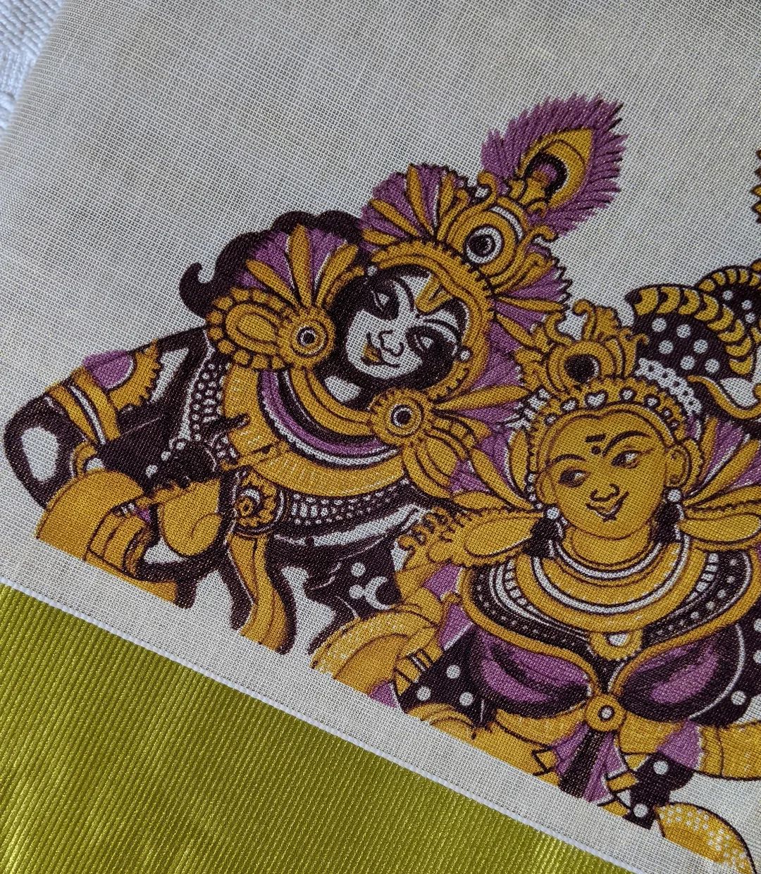 Set Saree - Krishna and Radha - printed