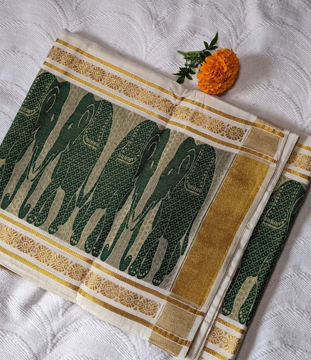 Set Saree - Elephant pattern