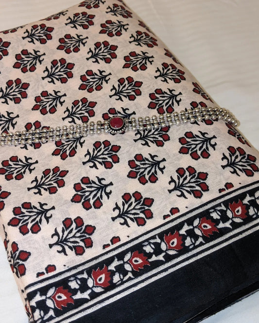 Saree - Cotton - Rajasthani printed